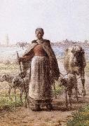 Jean Francois Millet A coulp of peasant Sweden oil painting artist